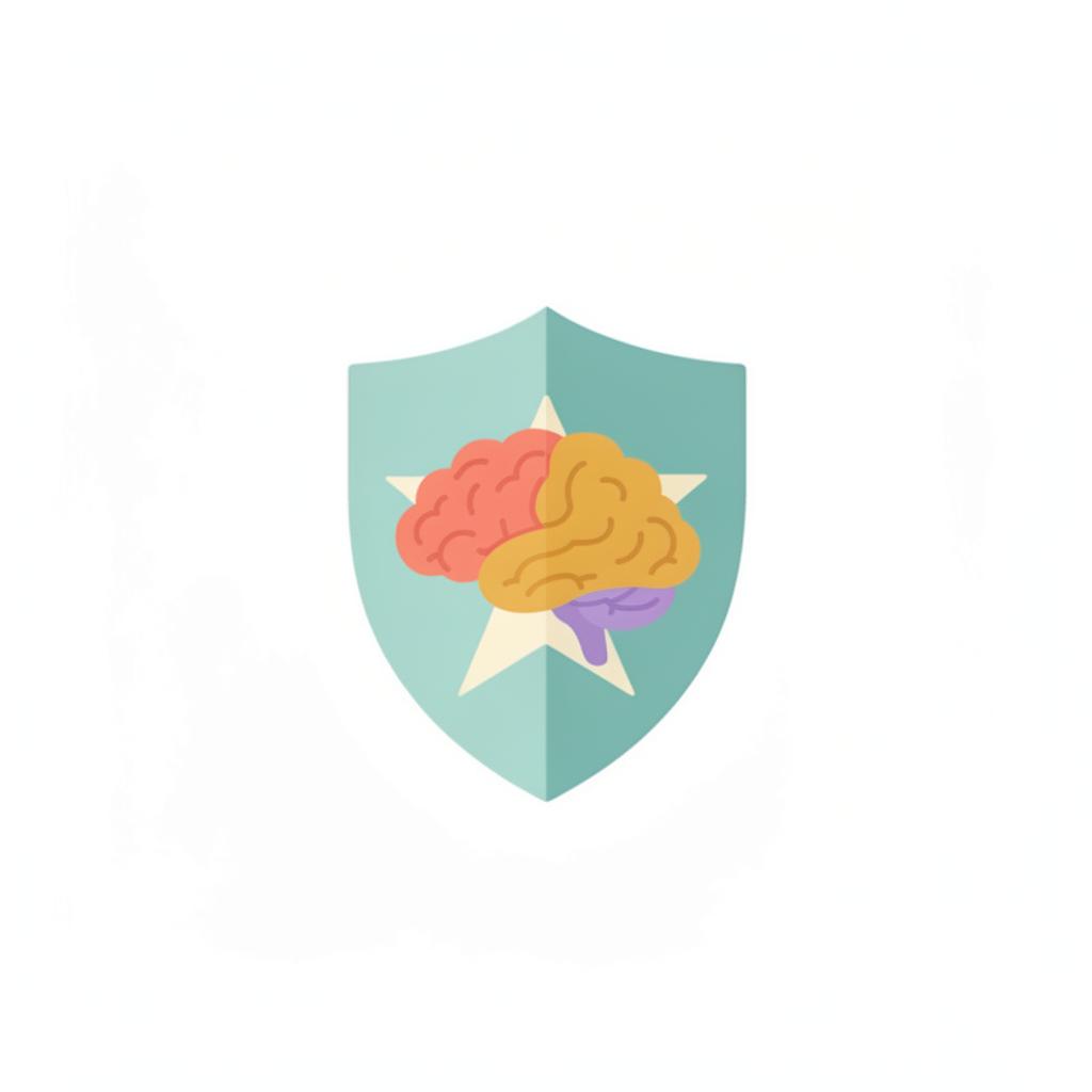 Icono de escudo con estrella y cerebro representando la doble excepcionalidad